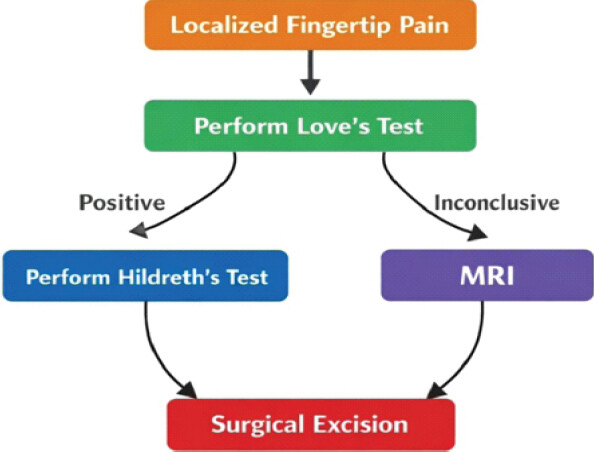 Figure 4: Proposed diagnostic algorithm for suspected glomus tumor.