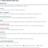 Figure 1: Clinical timeline summarizing the diagnostic work-up, surgery, post-operative complications, and end-of-life course.
