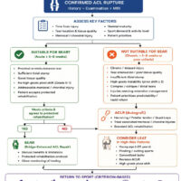 Figure 1: Algorithm for bridge-enhanced anterior cruciate ligament (ACL) repair versus ACL reconstruction.