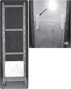 Figure 1A : Wooden frame to hold the x-ray cassettes. 